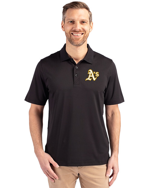 Athletics Cutter & Buck Forge Stretch Mens Polo Black Front