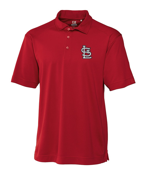 St. Louis Cardinals- Cutter & Buck Genre Textured Solid Mens Polo Cardinal Red Mannequin