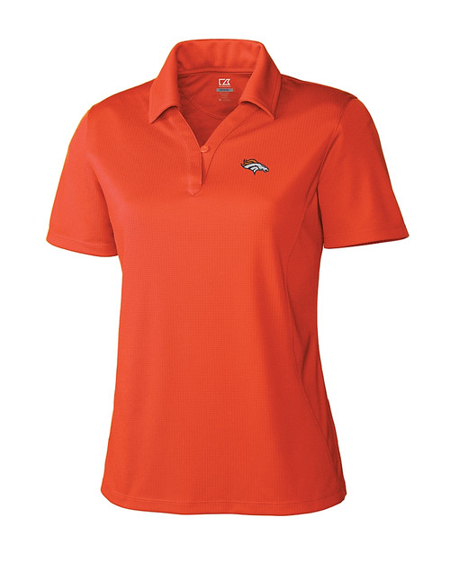 Denver Broncos Cutter & Buck Genre Textured Solid Womens Polo College Orange Mannequin