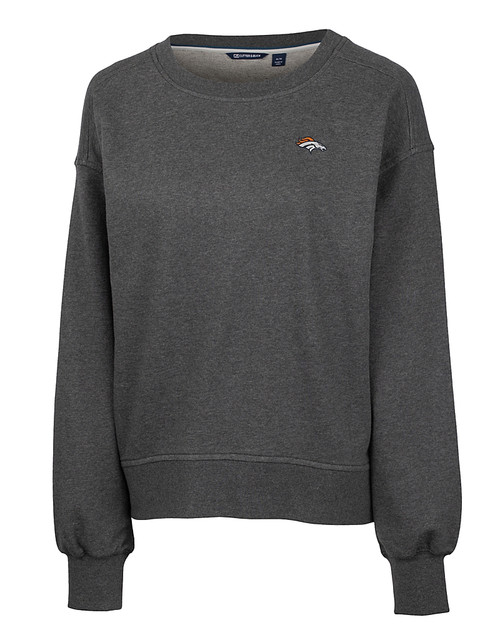Denver Broncos Cutter & Buck Saturday Cotton Blend Womens Crew Neck Sweatshirt CCH_MANN_HG 