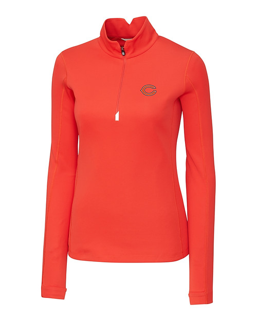 Chicago Bears - Cutter & Buck Traverse Recycled Smooth Stretch Womens Quarter Zip Pullover Alarm Mannequin