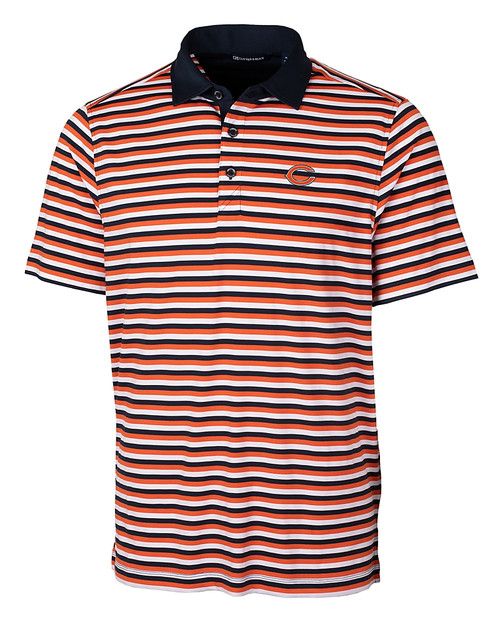 Chicago Bears - Cutter & Buck Mens Forge Polo Multi Stripe College Orange Mannequin