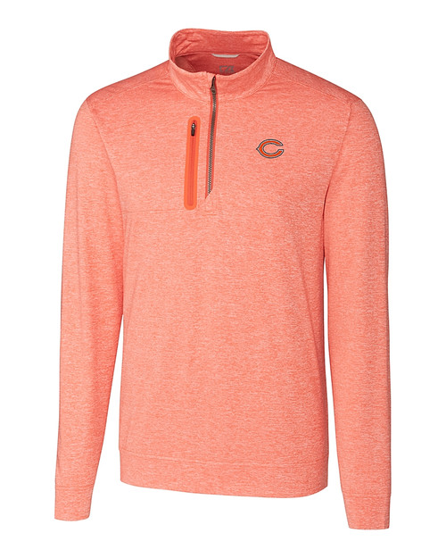 Chicago Bears - Cutter & Buck Stealth Heathered Quarter Zip Mens Pullover Alarm Mannequin