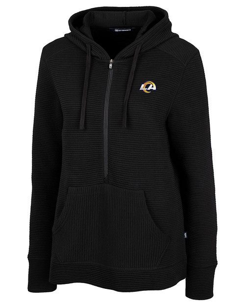 Los Angeles Rams Cutter & Buck Womens Coastal Half-Zip Hoodie Black Mannequin