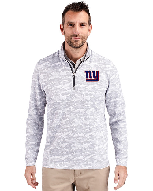 New York Giants Cutter & Buck Traverse Stretch Eco Camo Print Quarter Zip Mens Pullover CC_PRO_HG 