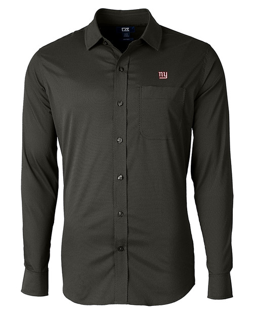 New York Giants Cutter & Buck Versatech Geo Dobby Stretch Mens Long Sleeve Dress Shirt Black Mannequin