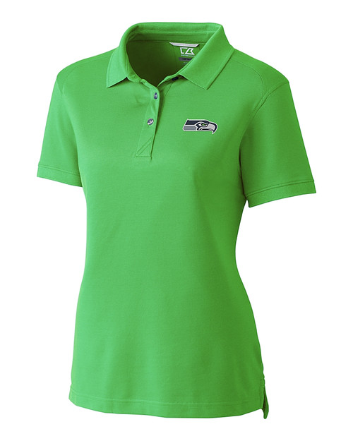 Seattle Seahawks Cutter & Buck Advantage Recycled Cotton-Blend Pique Womens Polo Cilantro Mannequin