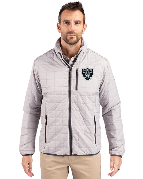 Las Vegas Raiders Cutter & Buck Rainier PrimaLoft® Mens Eco Insulated Full Zip Puffer Jacket POL_PRO_HG 