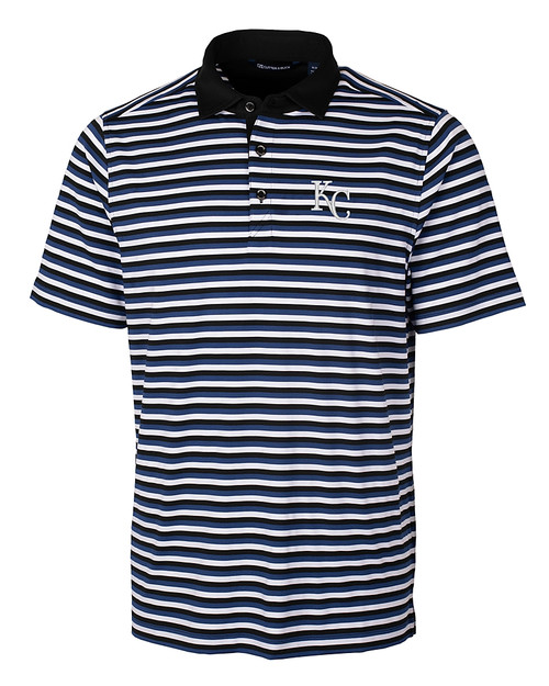 Kansas City Royals Cutter & Buck Big & Tall Forge Polo Multi Stripe Tour Blue Mannequin