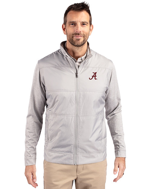 Alabama Crimson Tide Cutter & Buck Stealth Hybrid Quilted Mens Full Zip Windbreaker Jacket POL_PRO_HG 