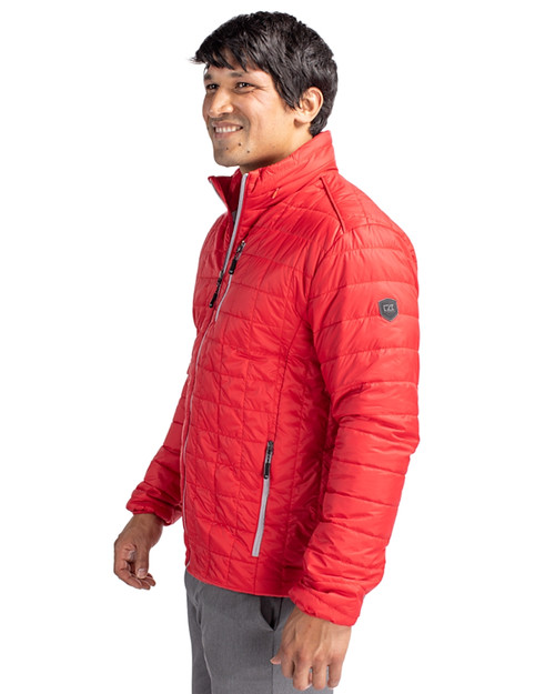 Men's Cutter & Buck Black Louisville Cardinals Alumni Logo Rainier  PrimaLoft Eco Insulated Full-Zip Puffer