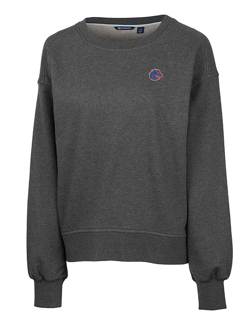 Boise State Broncos Cutter & Buck Saturday Cotton Blend Womens Crew Neck Sweatshirt CCH_MANN_HG 