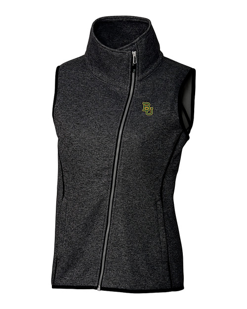 Baylor Bears Cutter & Buck Mainsail Sweater Knit Womens Asymmetrical Vest CCH_MANN_HG 