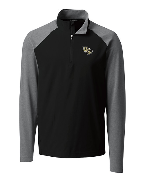 UCF Knights Cutter & Buck Response Lightweight Hybrid Quarter Zip Mens Pullover Windbreaker Black Mannequin