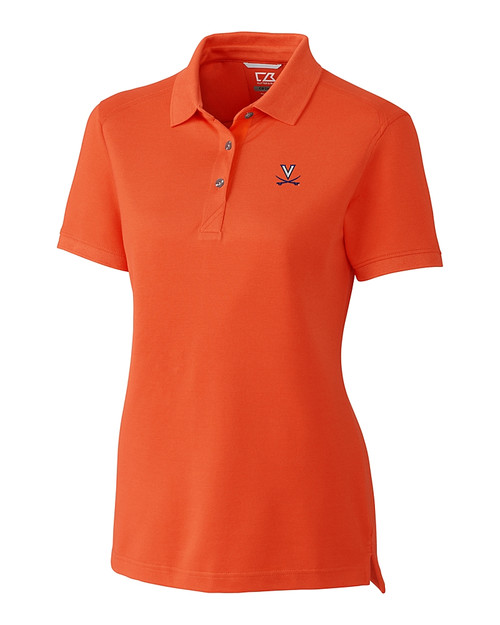 Virginia Cavaliers Cutter & Buck Advantage Eco Tri-Blend Pique Womens Polo College Orange Mannequin