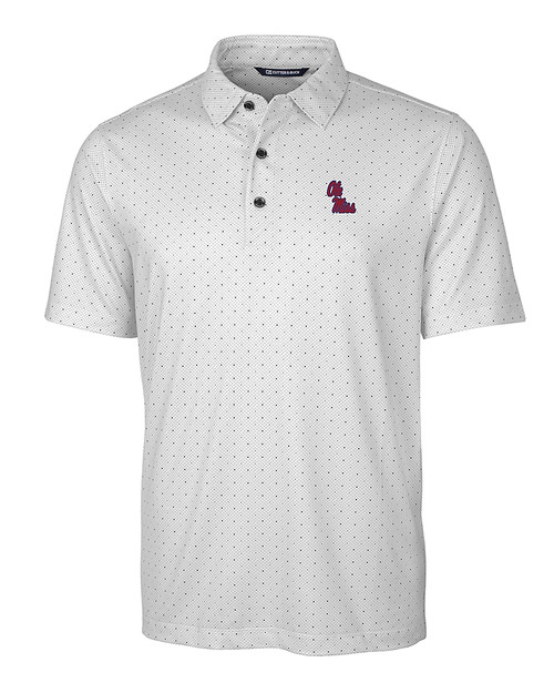 Ole Miss Rebels Cutter & Buck Pike Double Dot Print Stretch Mens Big and Tall Polo CC_MANN_HG 