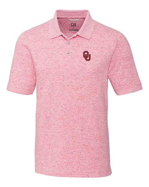 Oklahoma Sooners  Cutter & Buck Advantage Tri-Blend Space Dye Mens Polo Cardinal Red Mannequin
