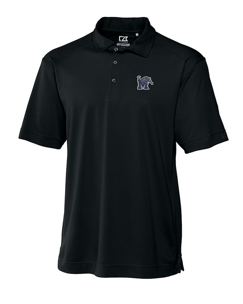 Memphis Tigers Cutter & Buck Genre Textured Solid Mens Polo Black Mannequin