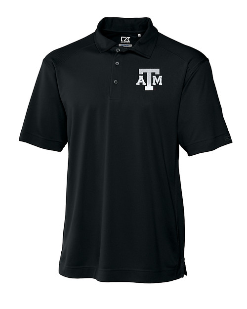 Texas A&M Aggies Cutter & Buck Genre Textured Solid Mens Polo BL_MANN_HG 
