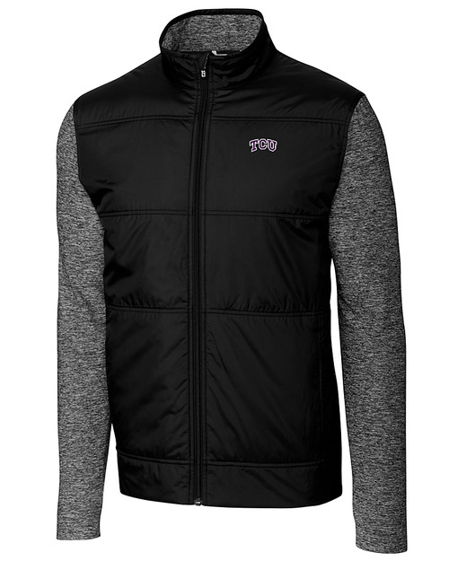 TCU Horned Frogs Cutter & Buck Stealth Hybrid Quilted Mens Full Zip Windbreaker Jacket BL_MANN_HG 