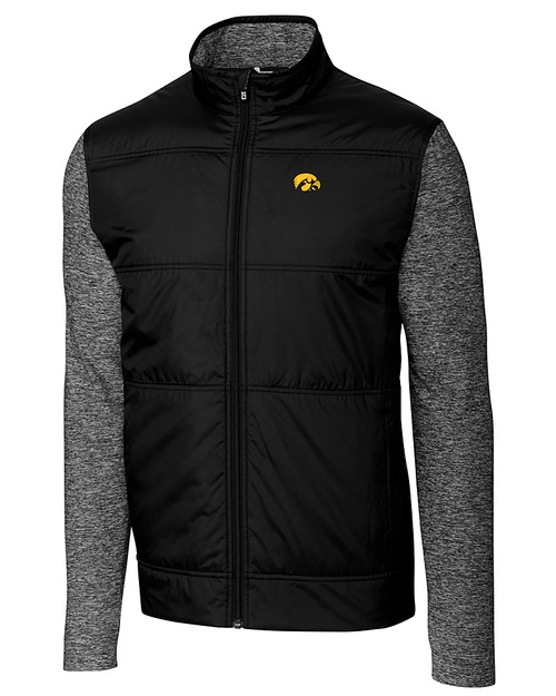 Iowa Hawkeyes Cutter & Buck Stealth Hybrid Quilted Mens Full Zip Windbreaker Jacket BL_MANN_HG 