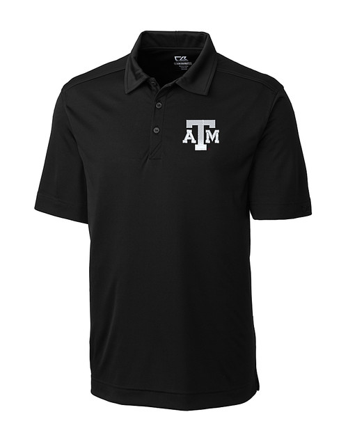 Texas A&M Aggies Cutter & Buck Northgate CB DryTec Short Sleeve Big & Tall Polo Black Mannequin