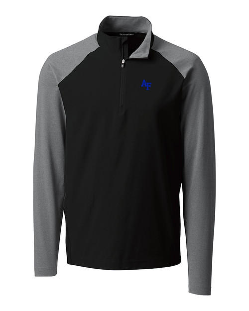 Air Force Falcons Cutter & Buck Response Lightweight Hybrid Quarter Zip Mens Pullover Windbreaker Black Mannequin