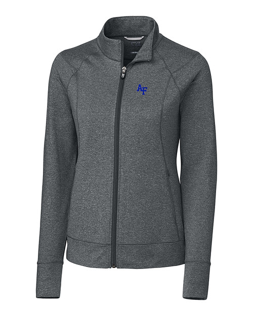 Air Force Falcons Cutter & Buck Shoreline Heathered Womens Full Zip Jacket Charcoal Heather Mannequin