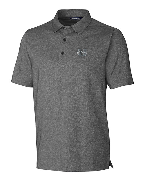 Utah State Aggies Cutter & Buck Forge Heathered Stretch Mens Polo CCH_MANN_HG 