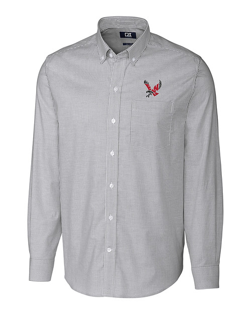 Eastern Washington Eagles Cutter & Buck Stretch Oxford Stripe Mens Long Sleeve Dress Shirt CC_MANN_HG 