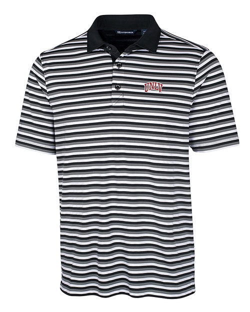 UNLV Rebels Cutter & Buck Mens Forge Polo Multi Stripe Black Mannequin