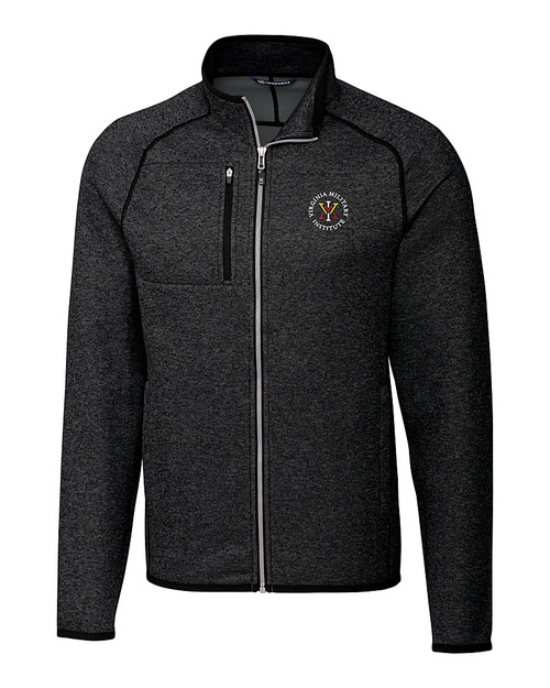Virginia Military Institute Keydets Cutter & Buck Mainsail Sweater-Knit Mens Big and Tall Full Zip Jacket CCH_MANN_HG 