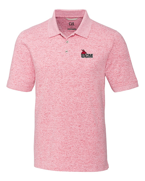 Central Missouri Mules Cutter & Buck Advantage Tri-Blend Space Dye Mens Polo Cardinal Red Mannequin