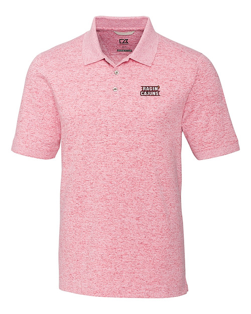 Louisiana-Lafayette Ragin Cajuns Cutter & Buck Advantage Tri-Blend Space Dye Mens Polo Cardinal Red Mannequin
