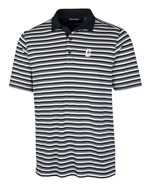 Charlotte 49ers Cutter & Buck Mens Forge Polo Multi Stripe Black Mannequin