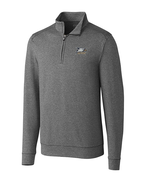 Georgia Southern Eagles Cutter & Buck Shoreline Heathered Quarter Zip Mens Pullover Charcoal Heather Mannequin
