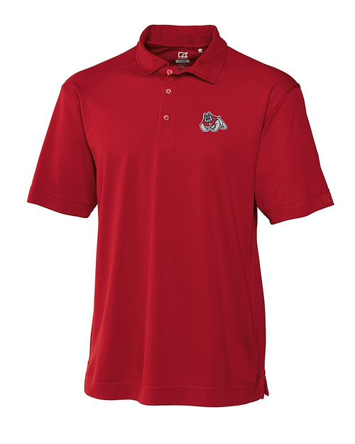 Fresno State Bulldogs Cutter & Buck Genre Textured Solid Mens Polo Cardinal Red Mannequin