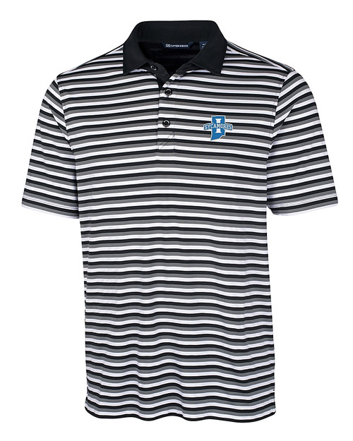 Indiana State Sycamores Cutter & Buck Big & Tall Forge Polo Multi Stripe Black Mannequin