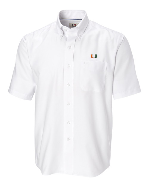 Miami Hurricanes Short-Sleeve Epic Easy Care Nailshead Shirt WH_MANN_HG 1