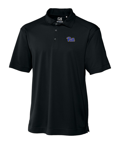 Pitt Panthers Cutter & Buck Genre Textured Solid Mens Polo Black Mannequin