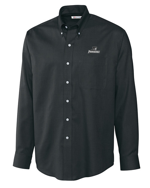 Providence Friars Cutter & Buck Epic Easy Care Nailshead Mens Big and Tall Long Sleeve Dress Shirt Black Mannequin