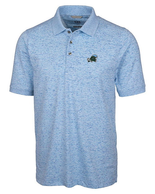 Tulane Green Wave Cutter & Buck Advantage Tri-Blend Space Dye Mens Polo Atlas Light Blue Mannequin