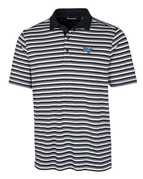 Middle Tennessee Blue Raiders Cutter & Buck Mens Forge Polo Multi Stripe Black Mannequin