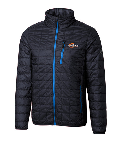 Pepperdine Waves Cutter & Buck Rainier PrimaLoft® Mens Eco Insulated Full Zip Puffer Jacket DN_MANN_HG 1