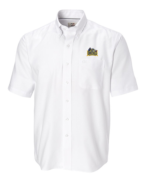 Drexel Dragons Cutter & Buck Epic Easy Care Nailshead Mens Big and Tall Short Sleeve Dress Shirt White Mannequin