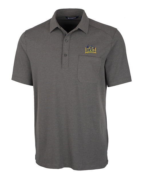 Drexel Dragons Cutter & Buck Advantage Tri-Blend Jersey Mens Pocket Polo EGH_MANN_HG 