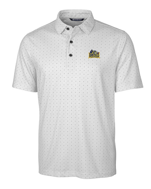 Drexel Dragons Cutter & Buck Pike Double Dot Print Stretch Mens Big and Tall Polo CC_MANN_HG 