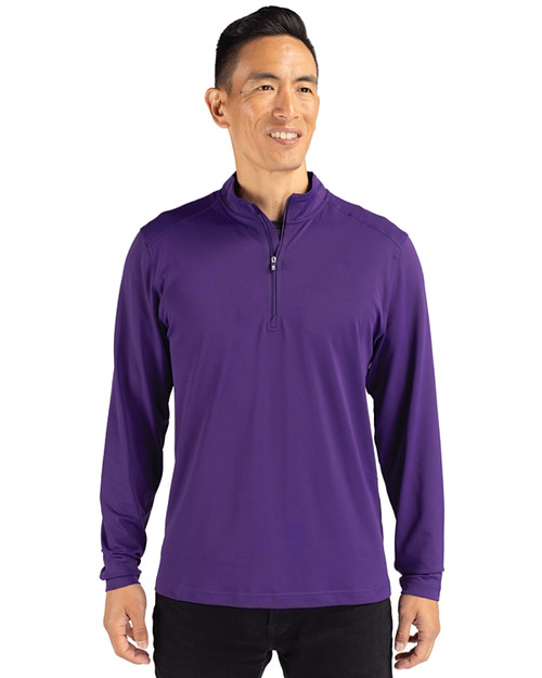 Cutter & Buck Virtue Eco Pique Recycled Quarter Zip Mens Pullover CLP_PRO_HG 1