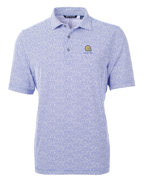 Albany State University Golden Rams Cutter & Buck Virtue Eco Pique Botanical Print Recycled Mens Polo CEN_MANN_HG 