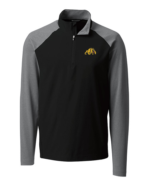 Bowie State Bulldogs Cutter & Buck Response Lightweight Hybrid Quarter Zip Mens Pullover Windbreaker Black Mannequin